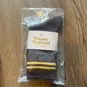 Vivienne Westwood Brown and Yellow Socks with Logo